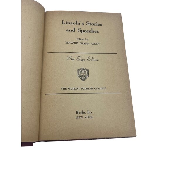 Stories and Speeches of Abraham Lincoln Edward Frank Allen Art‑Type Edition HC - Picture 2 of 7